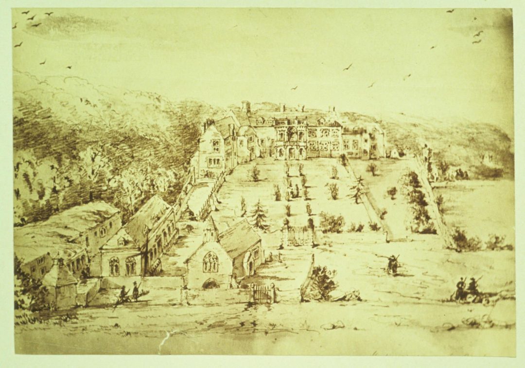 7 Hestecombe Chapel As Depicted In The Foreground Of A Sketch Based On The Painting Hestercombe 1700