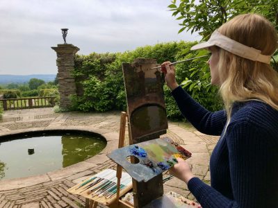 Artist Maria Rose Painting At Hestercombe