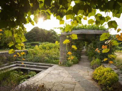 The peaceful pergola in the formal gardens at Hestercombe