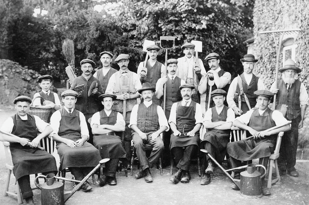 Hestercombe House Gardens and Grounds Staff April 1914 Frank Curry is seated front row third from left