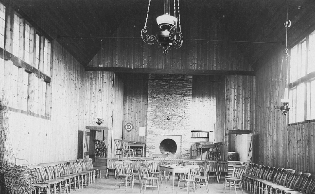 Hestercombe Reading Room interior c 1920 looking towards the stage