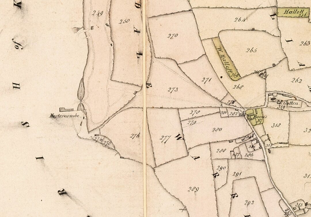 1812 West Monkton Map detail showing Gotton